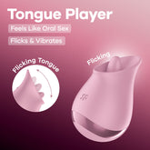 Satisfyer Tongue Player – USB Rechargeable Flicking Stimulator Vibrator Pink STIMULATORS-PREMIUM